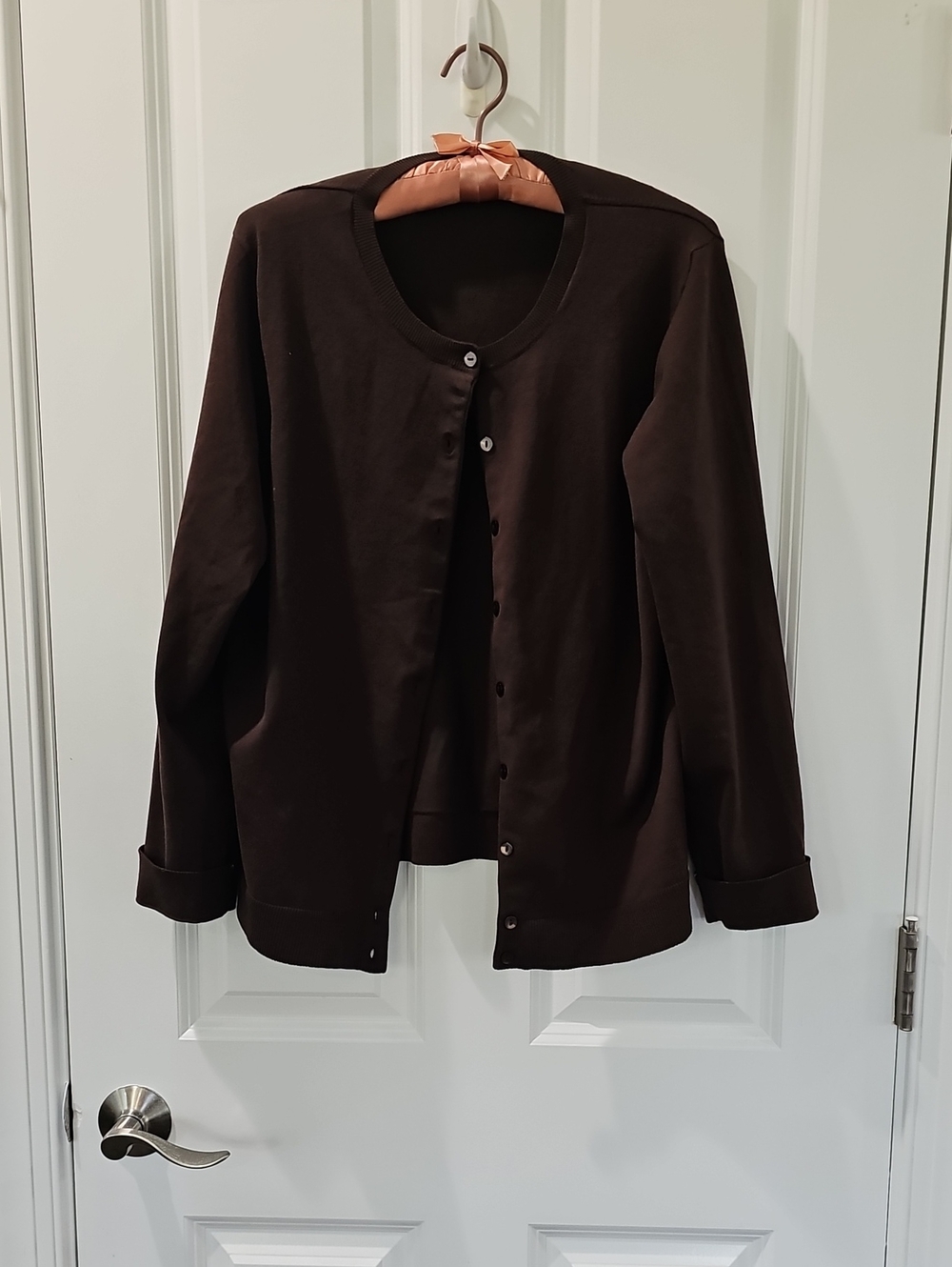 Charter Club Dark Brown Button-Front Cardigan